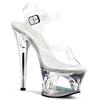 Pleaser - MOON708DM Sandale à bride à la cheville, Pole dance chaussures - Chaussures de pole dance - Couleur argent Product image